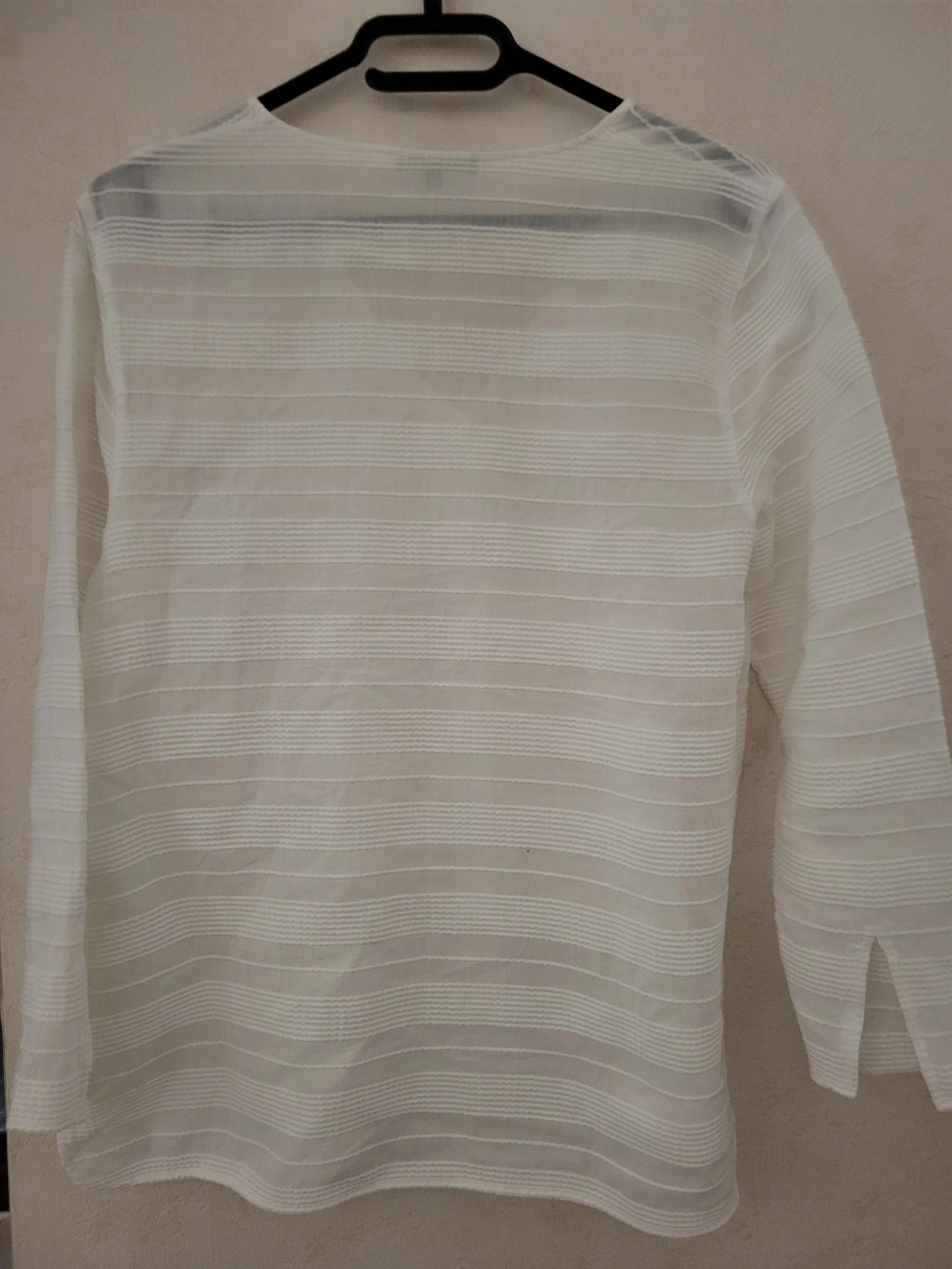 Blusa branca texturizada e transparente Massimo Dutti t s – photo 2